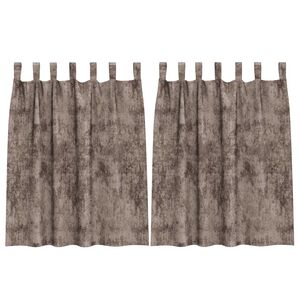 vidaXL Curtain with Curtains 2 pcs Cappuccino 55.1" x 55.1" Velvet