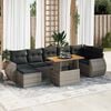 vidaXL Garden Sofa Set Grey PE Rattan Large Adjustable Armrests
