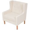 vidaXL Sofa Set Cream White Polyester fabric and wooden frame Large