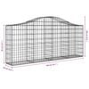 vidaXL Gabion Basket Set of 8 Silver Galvanized iron L Durable