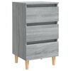 vidaXL Bed Cabinet Set of 2 Grey Sonoma