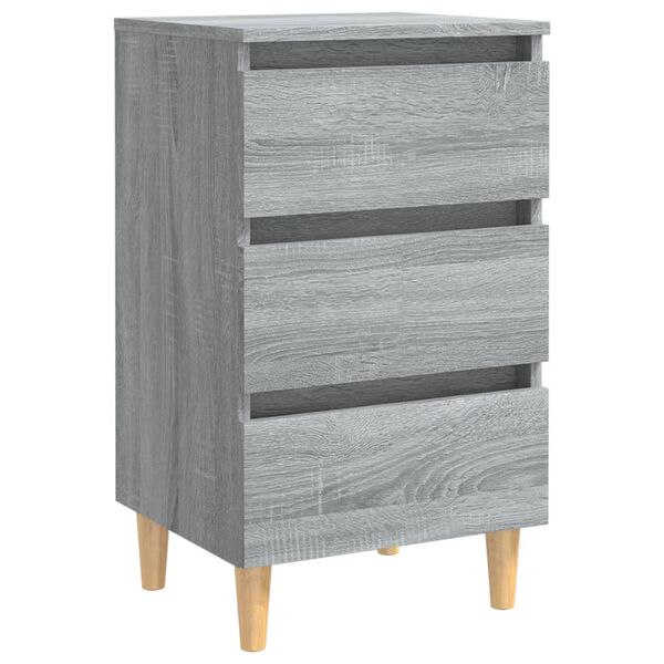 vidaXL Bed Cabinet Set of 2 Grey Sonoma