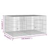 vidaXL Rabbit Cage Silver Galvanized Iron 43.3 x 31.1 x 21.3 in