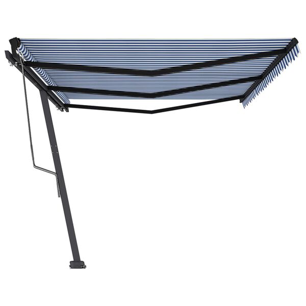 vidaXL Retractable Awning Blue and White