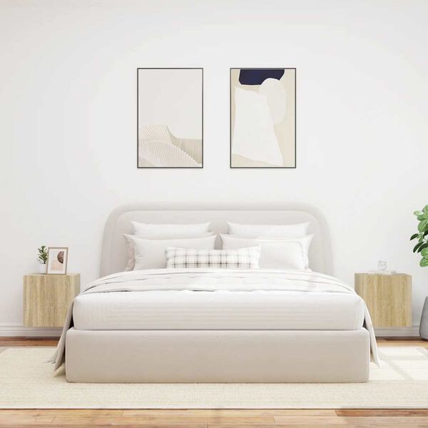 vidaXL TV Wall Cabinet Set of 2 Sonoma oak Engineered wood Medium