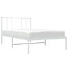 vidaXL Bed Frame White Powder-coated steel Twin Bed Frame Rectangular