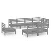 vidaXL Garden Lounge Set Grey Solid Pine Wood Modular Garden Lounge Set