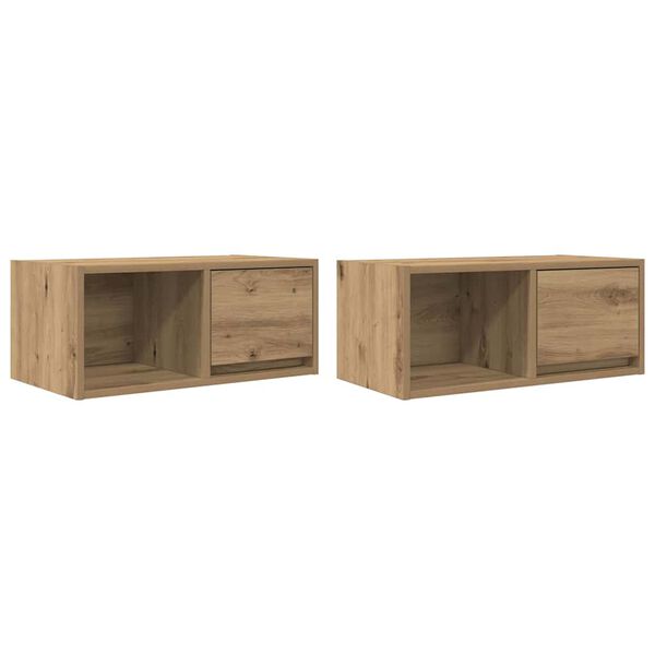 vidaXL TV Cabinet Set of 2 Artisan Oak Engineered wood Compact