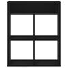 vidaXL Book Cabinet Black Engineered Wood Medium Book Cabinet