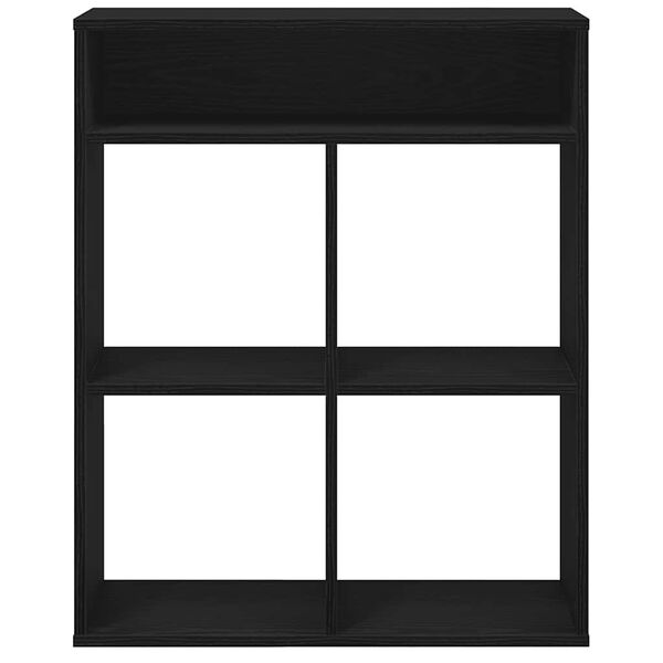 vidaXL Book Cabinet Black Engineered Wood Medium Book Cabinet