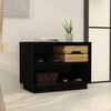 vidaXL Shoe Cabinet Black 23.6x13.4x17.7" Solid Wood Pine