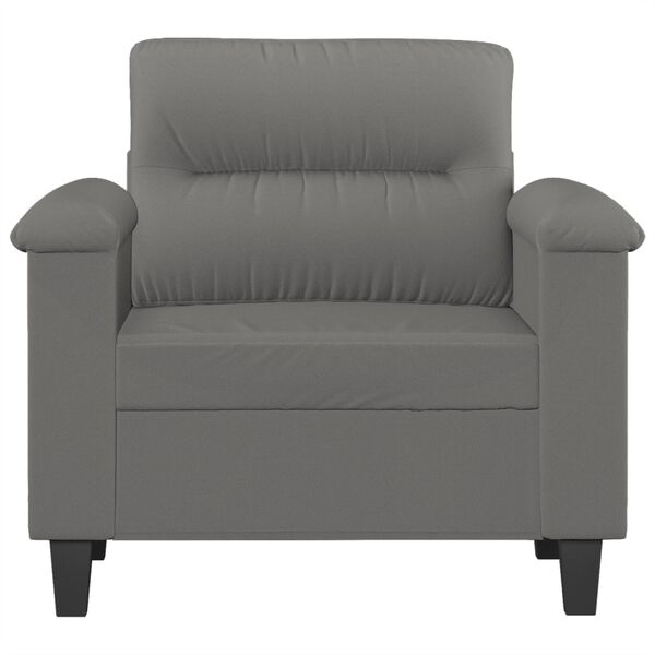 vidaXL Sofa Chair Dark Grey Microfiber Fabric Single Durable