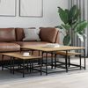 vidaXL Nesting Coffee Table Sonoma oak Engineered wood, metal Compact