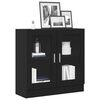 vidaXL Book Cabinet Black Oak 32.48 x 12.01 x 31.50 in Engineered Wood