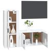 vidaXL TV Cabinet Set Set of 2 High Gloss White Engineered Wood