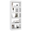 vidaXL Book Cabinet High gloss white Engineered wood Large Book Cabinet
