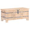 vidaXL Chest White with natural wood grain Solid acacia wood Medium