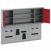 vidaXL Tool Cabinet and Pegboard Set 6 pcs Red 150 x 20 x 115 cm Steel