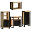 vidaXL Bathroom Furniture Set with Door 4 pcs Brown Solid Mango Wood