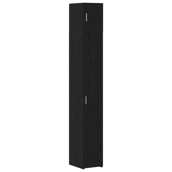 vidaXL Slim Storage Cabinet Black oak 30 x 42.5 x 225 cm