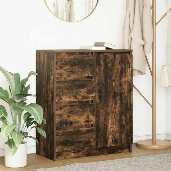 vidaXL Sideboard Smoked Oak Engineered Wood Medium Sideboard