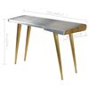 vidaXL Writing Desk Silver, Brass Mango Wood, Aluminum, Steel