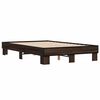vidaXL Bed Frame Brown Oak Engineered wood, Metal, Plywood Full Durable