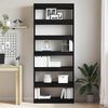 vidaXL Book Cabinet Black Oak 31.50 x 11.81 x 77.95 in Engineered Wood