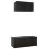 vidaXL TV Cabinet Set Set of 2 Black Engineered wood Medium