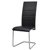vidaXL Dining Chair Set of 6 Black Faux leather Standard Sleek