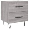 vidaXL Bedside Cabinet Set of 2 Gray sonoma Engineered wood, iron