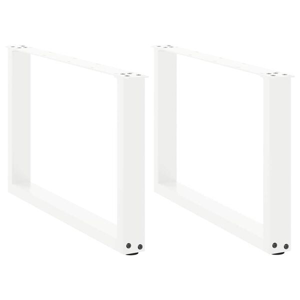 vidaXL Coffee Table Leg Set of 2 White Powder-coated steel Standard
