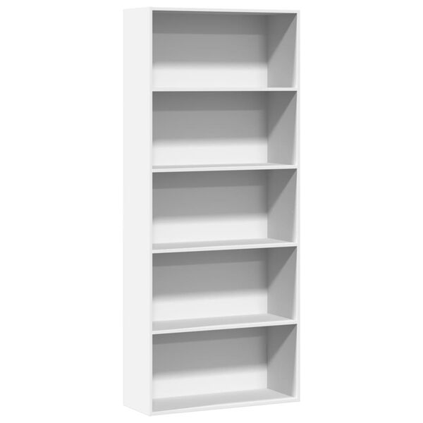 vidaXL Book Cabinet White Engineered wood 31.5 x 11.8 x 74.4 in