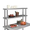 vidaXL 2-Tier Work Table Overshelf 47.2"x11.8"x25.6" Stainless Steel