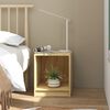 vidaXL Bedside Cabinet Set of 2 Natural Wood Solid Pine wood Small