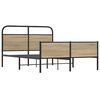 vidaXL Bed Frame Sonoma oak Steel, engineered wood Double Bed Frame