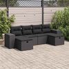 vidaXL Garden Sofa Set Black PE rattan, Powder-coated steel L