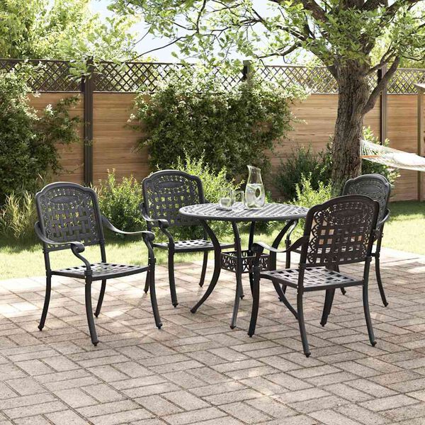 vidaXL Garden Dining Set 5 pcs Black 35.4" x 35.4" x 29.5