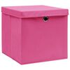 vidaXL Storage Box Set of 4 Pink Non-woven fabric (100% polyester)