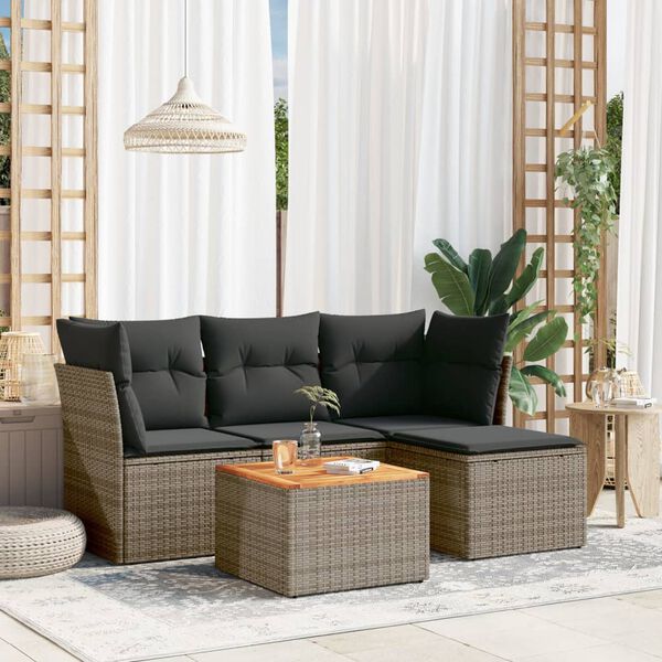 vidaXL Garden Sofa Set Grey