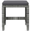 vidaXL Garden Chair and Stool Set of 4 Grey PE rattan Compact Durable