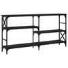 vidaXL Console Table Black Engineered wood, steel 59.1 x 11.4 x 30.1 in