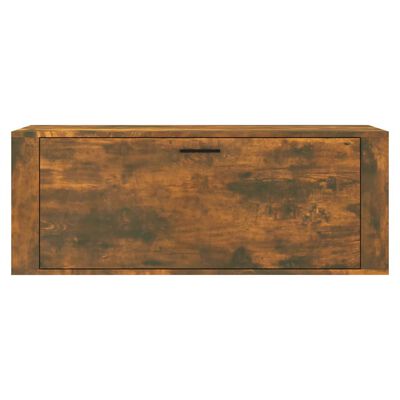vidaXL Wall Shoe Cabinet Smoked Oak 39.4"x13.8"x15" Engineered Wood