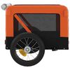 vidaXL Pet Bike Trailer Orange and Black Oxford Fabric, Iron, PVC Small