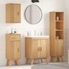 vidaXL Bathroom Furniture Set with Door 4 pcs Brown 114 x 43 x 73.5 cm