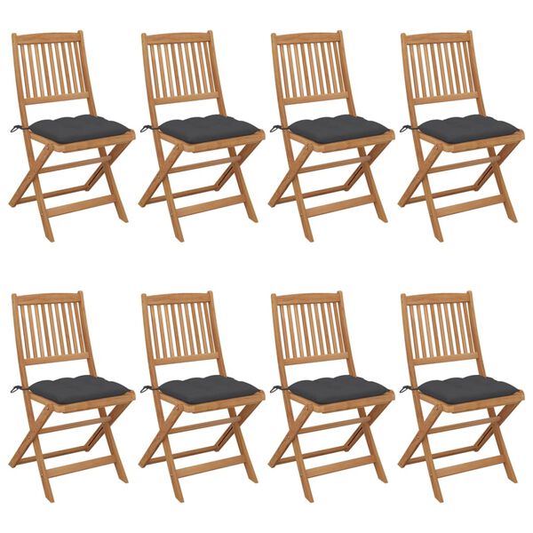 vidaXL Garden Chair Set of 8 Anthracite