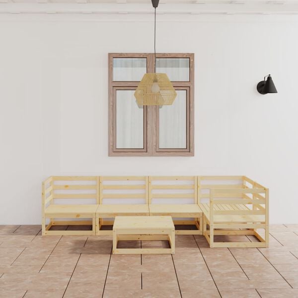 vidaXL Garden Lounge Set Natural Pine Solid Pinewood Medium Modular