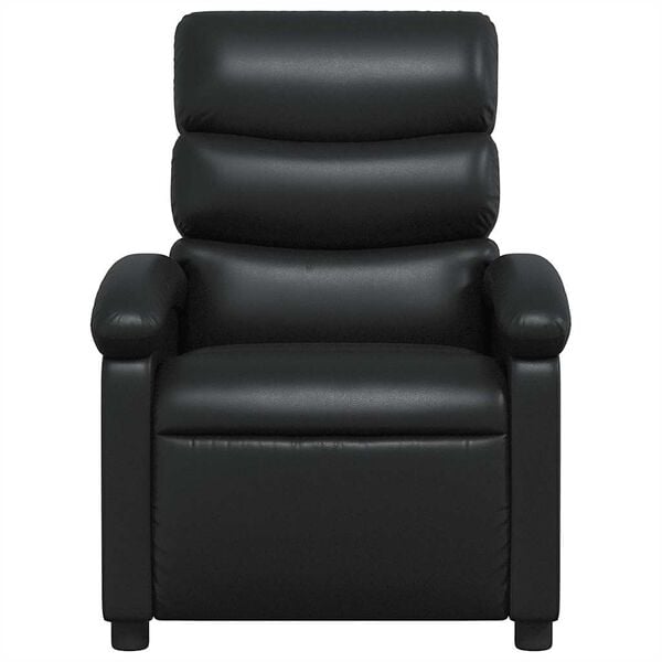vidaXL Recliner Chair Black Faux Leather, Metal, Plywood Standard Recliner