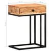 vidaXL Side Table Natural Wood Solid Acacia Wood, Powder-Coated Steel