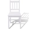 vidaXL Dining Table And Chair White Pinewood Small Durable